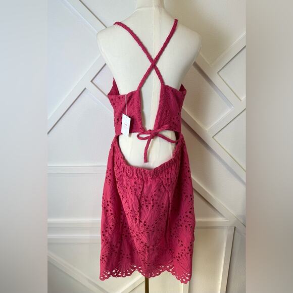 NWT Andie Swim The Roatan Midi Eyelet Open Back Dress Rosette Pink Size XL - Picture 6 of 12